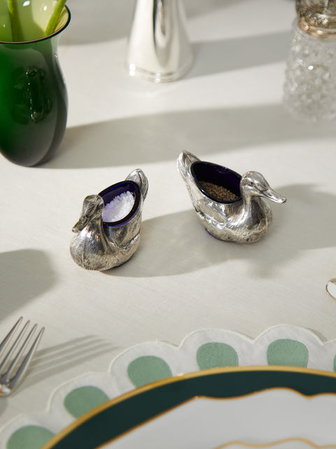 Antique and Vintage - 1905 Sterling Silver Salt and Pepper Ducks (Set of 2) -  - ABASK
