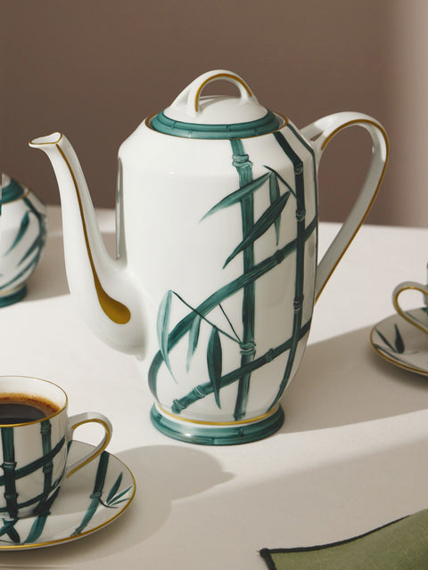 Marie Daage - Jardin d'Arashiyama Hand-Painted Porcelain Coffee Pot - White - ABASK