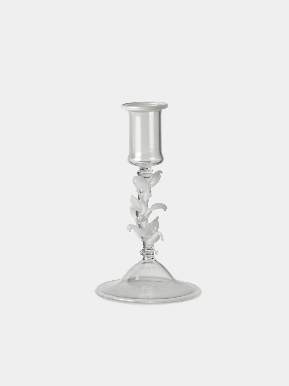 Alya Tannous - | Set of 3 | Liana Hand-Blown Glass Candlesticks - Clear - ABASK