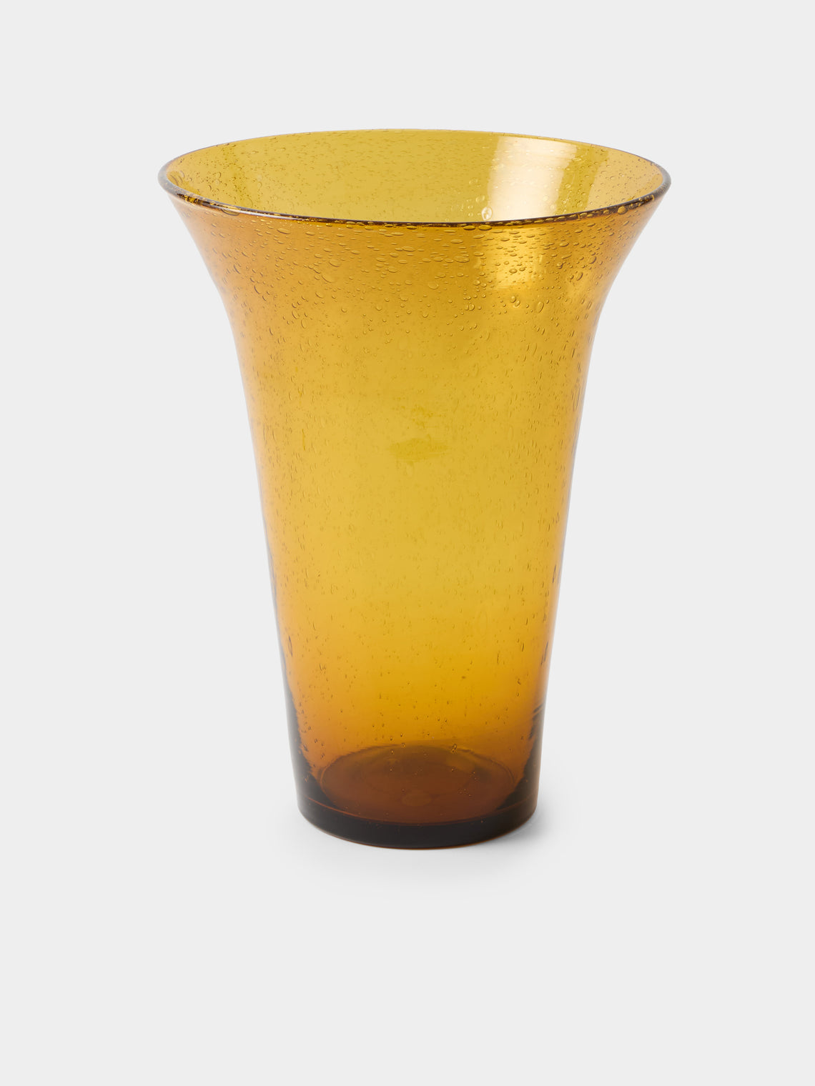 Antique and Vintage - 1970s Biot Glass Vase (14.5in/36.5cm) - Yellow - ABASK - 