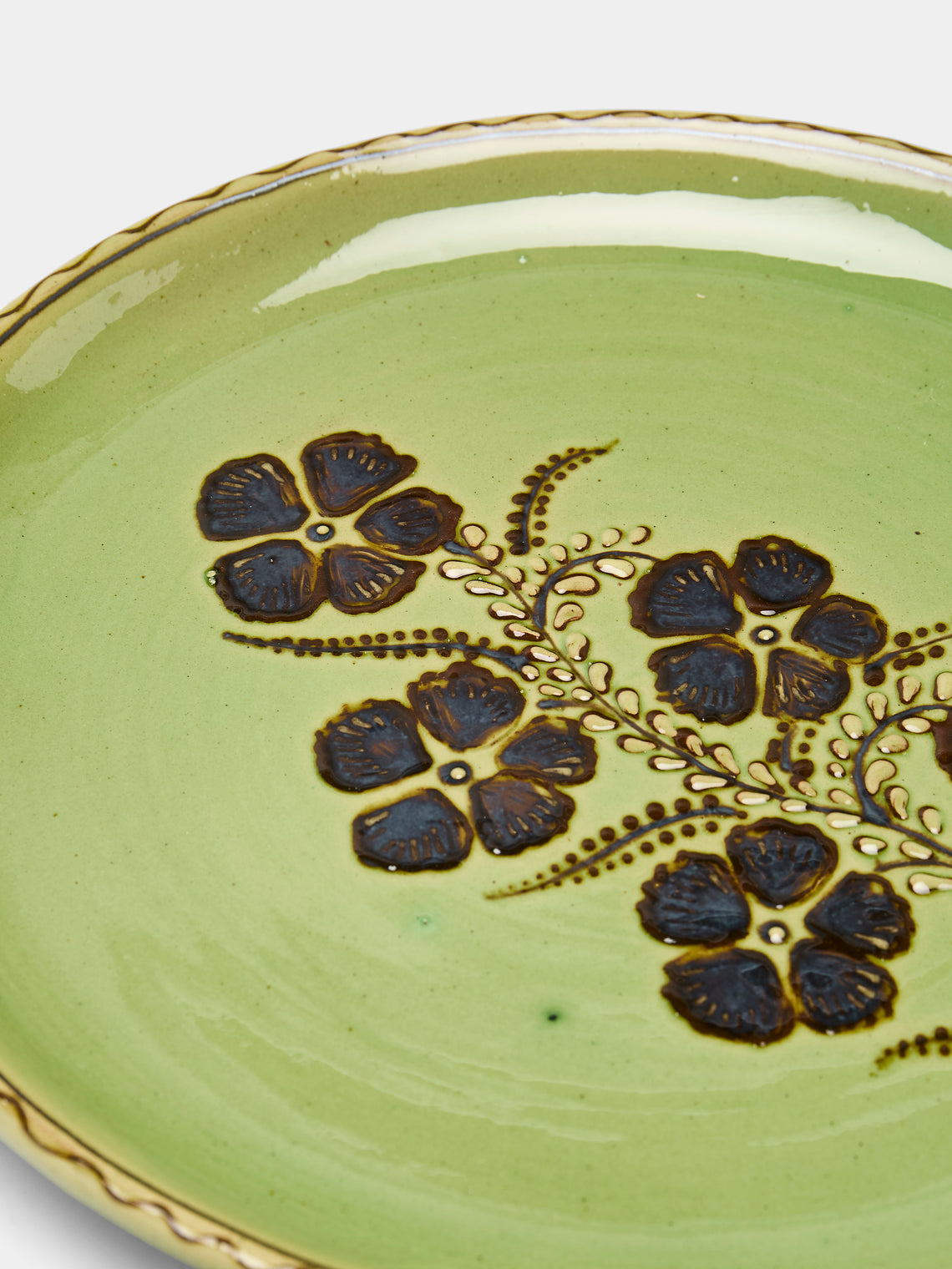Poterie d’Évires - Flowers Hand-Painted Ceramic Dinner Plates (Set of 4) -  - ABASK