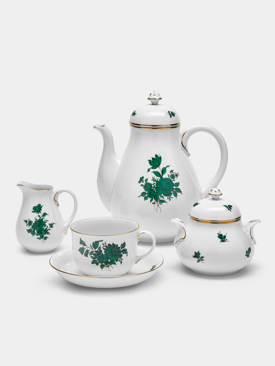 Augarten - Maria Theresia Hand-Painted Porcelain Coffee Pot - Green - ABASK