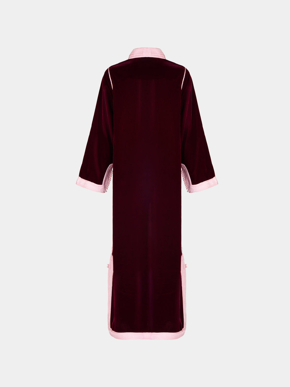 Muzungu Sisters - Alia Hand-Embroidered Velvet Dress | Size: S - Burgundy - ABASK