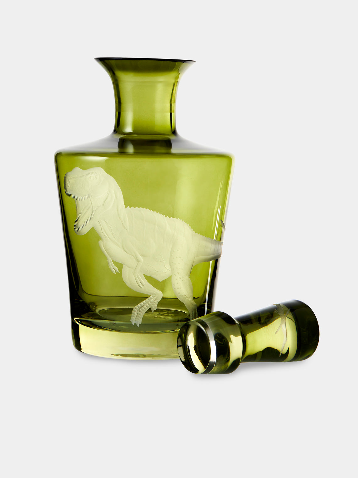 Artel - Dinosaur Hand-Engraved Crystal Decanter - Green - ABASK