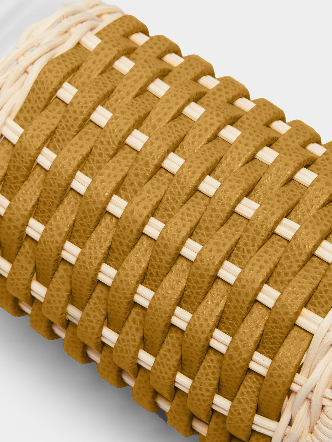 Giobagnara - Calais Leather and Rattan Toothbrush Holder - Yellow - ABASK