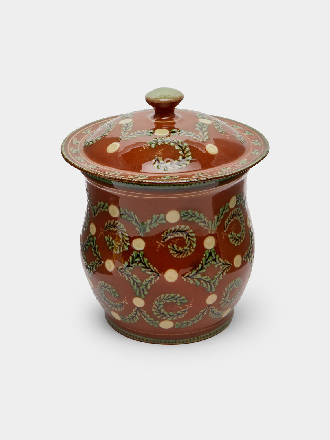 Poterie d’Évires - Flowers Hand-Painted Ceramic Rounded Jar -  - ABASK - 