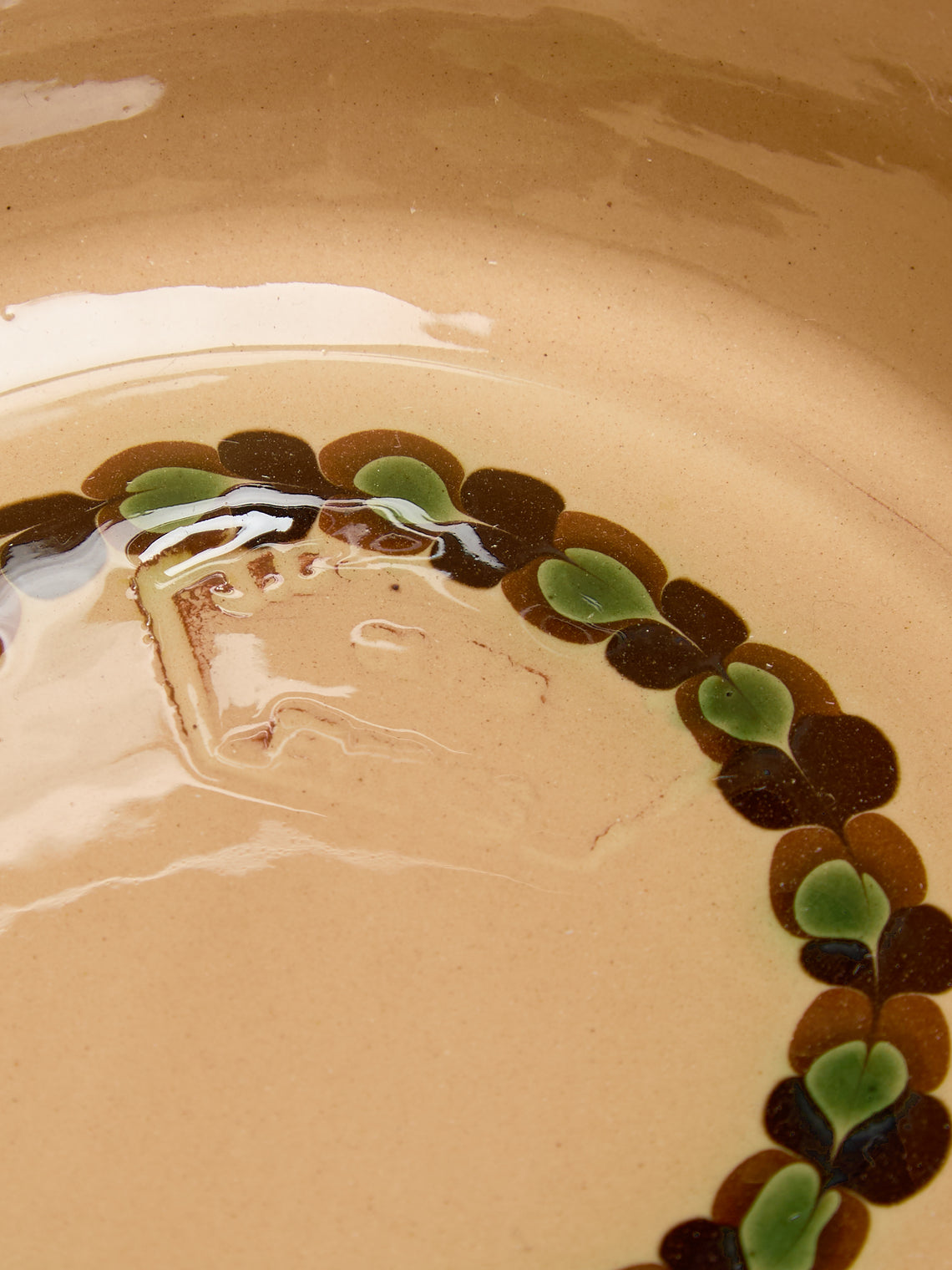 Poterie d’Évires - Flowers Hand-Painted Ceramic Oval Serving Dish - Light brown - ABASK