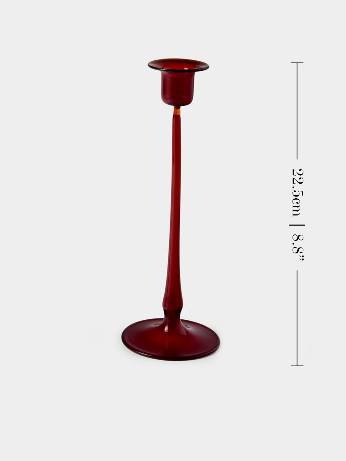 Antique and Vintage - Mid-Century Glass Candle Holders (Set of 2) - Red - ABASK