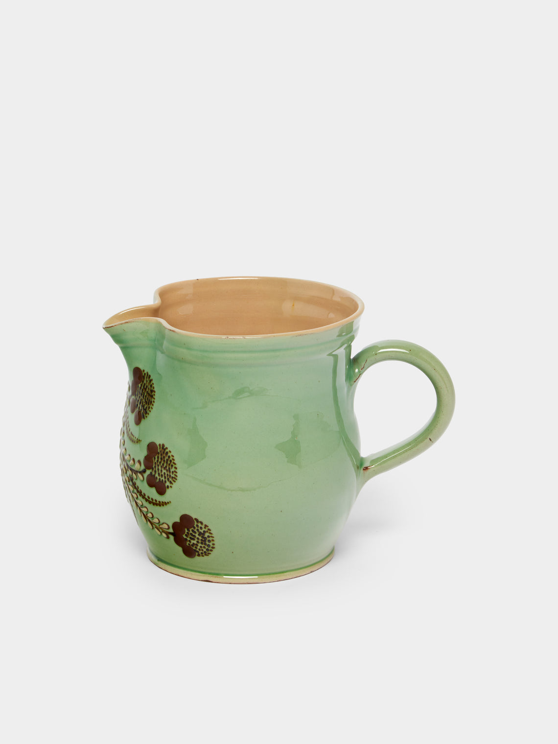 Poterie d’Évires - Flowers Hand-Painted Ceramic Rounded Jug -  - ABASK