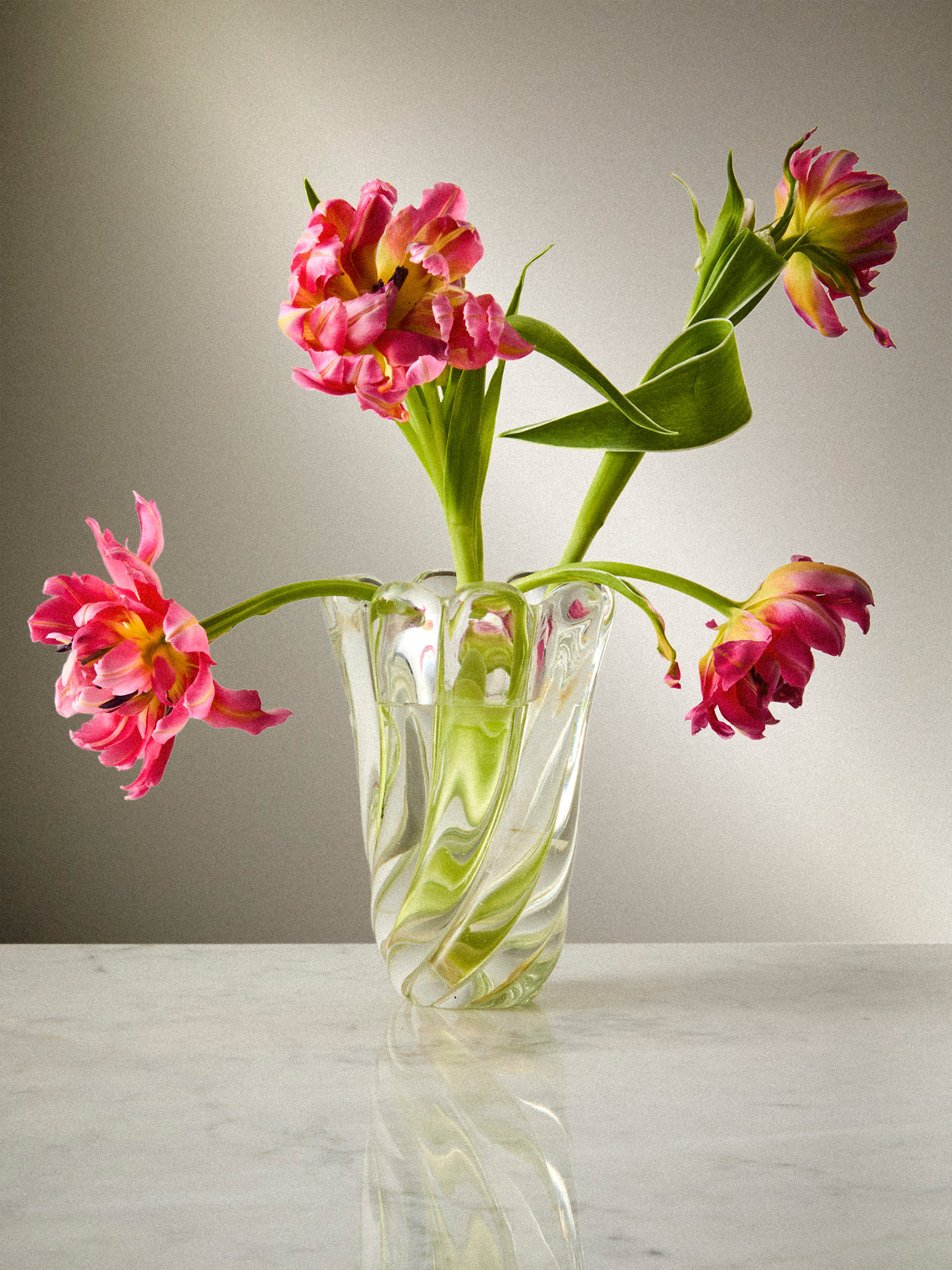 Antique and Vintage - 1942 Flavio Poli for Seguso Vetri d'Arte Murano Glass Vase (6in/15cm) - Clear - ABASK