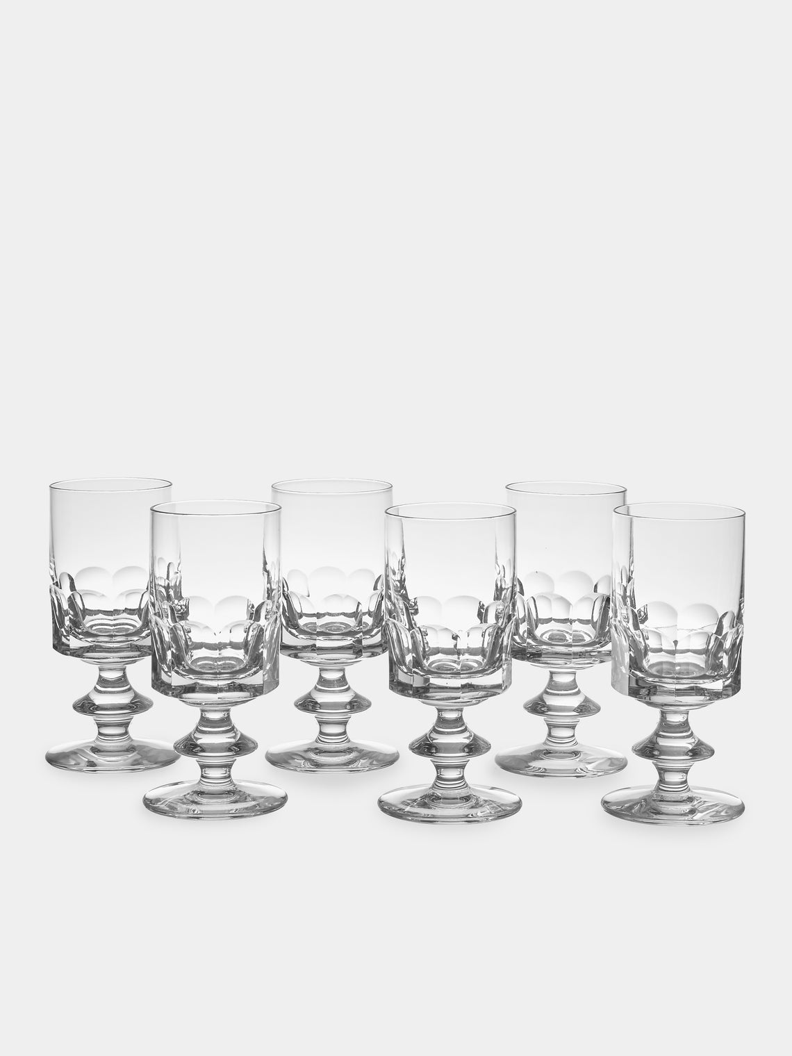 Antique and Vintage - Mid-Century Bayel Crystal Wine Glasses (Set of 6) - Clear - ABASK