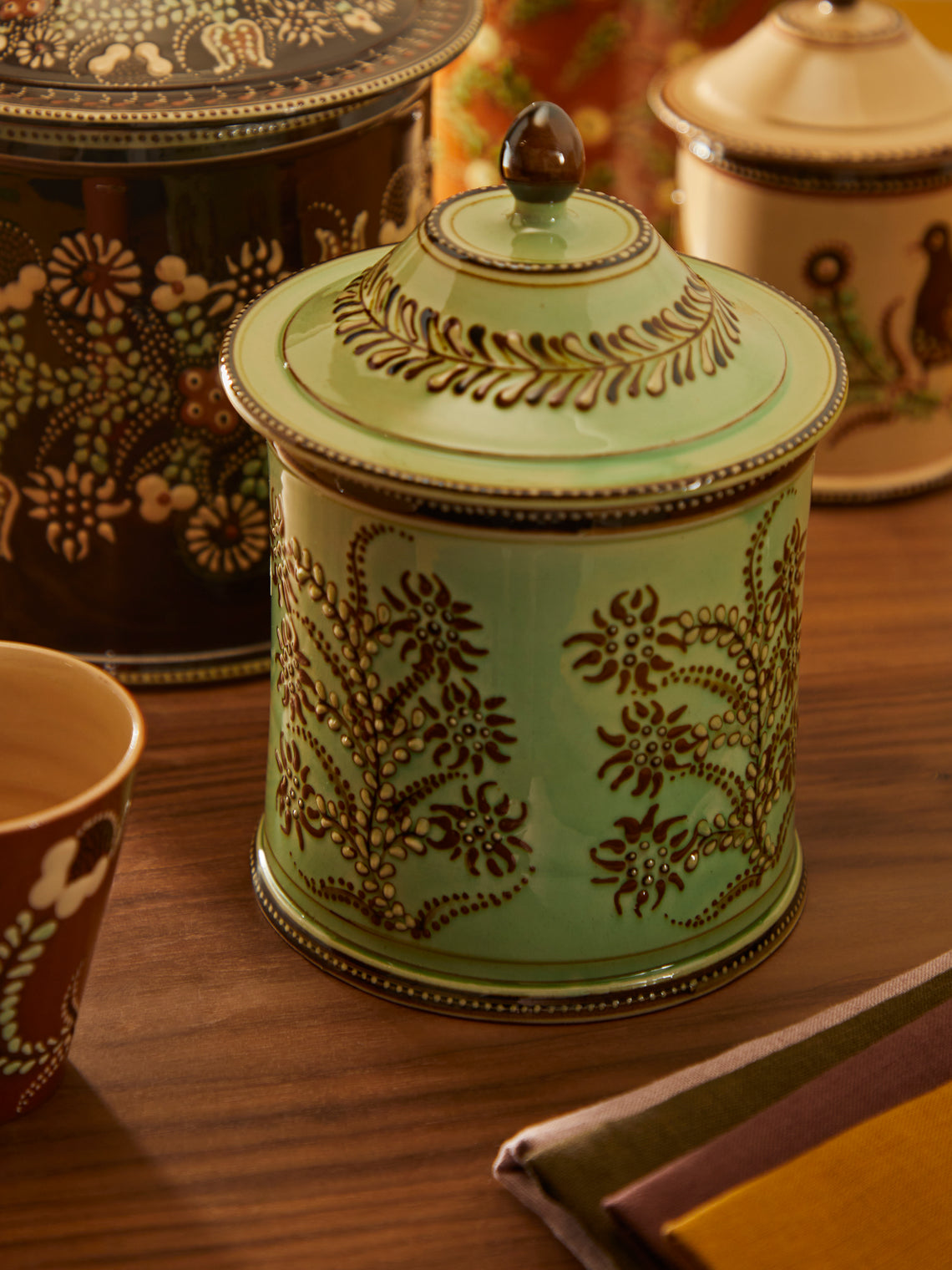 Poterie d’Évires - Flowers Hand-Painted Ceramic Large Jar -  - ABASK