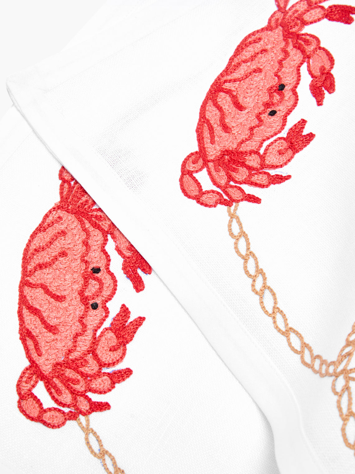 Loretta Caponi - Crabs with Rope Hand-Embroidered Linen Placemats (Set of 2) -  - ABASK