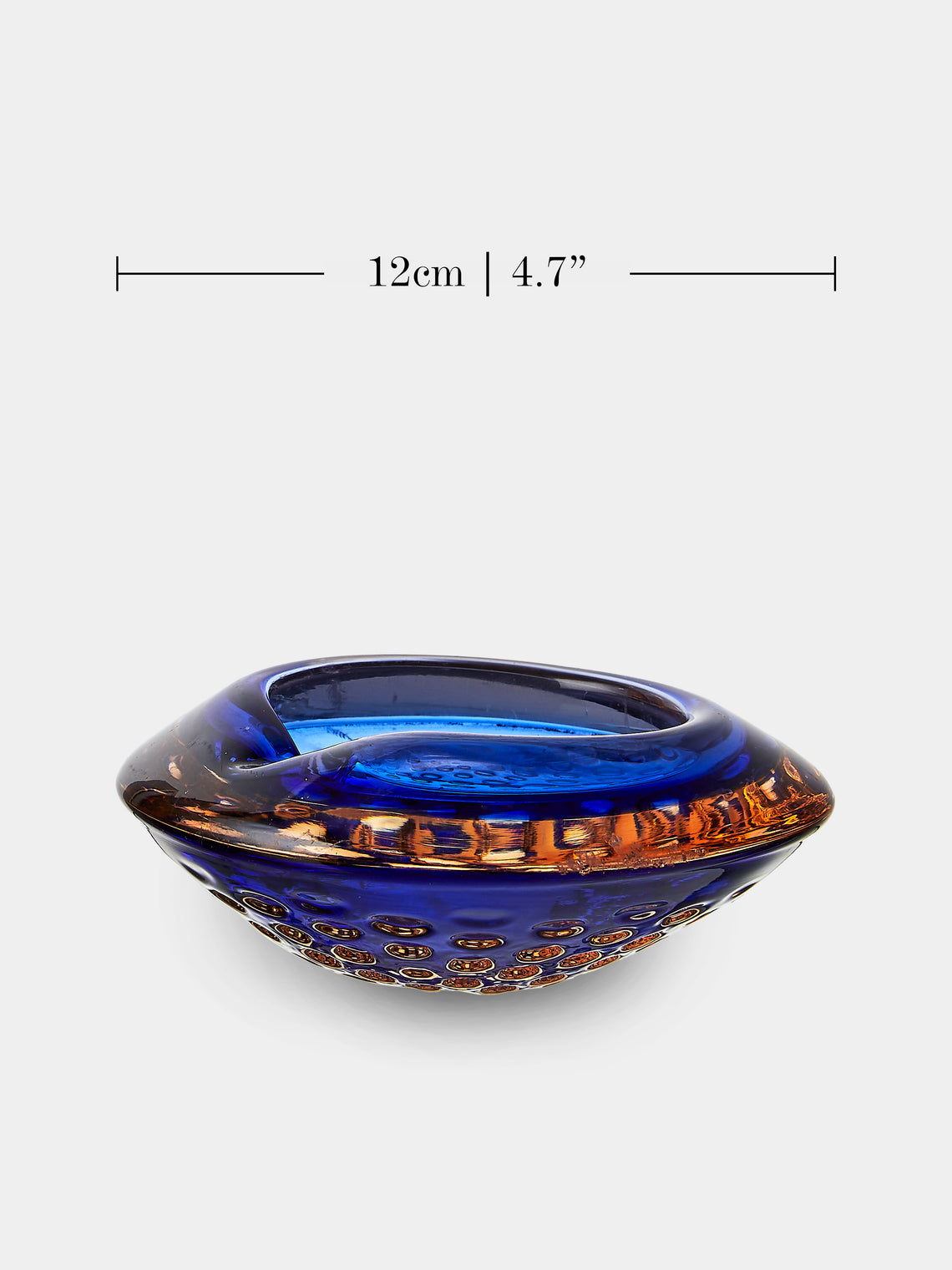 Antique and Vintage - Mid-Century Glass Ashtray - Blue - ABASK