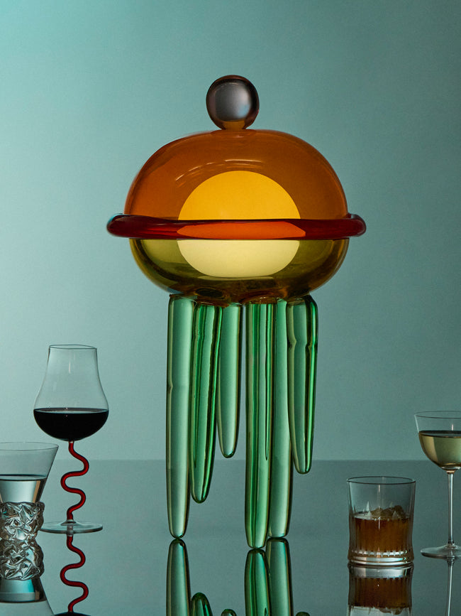 Kickie Chudikova - Pulpopolis Physalea Hand-Blown Murano Glass Portable Table Lamp - Orange - ABASK