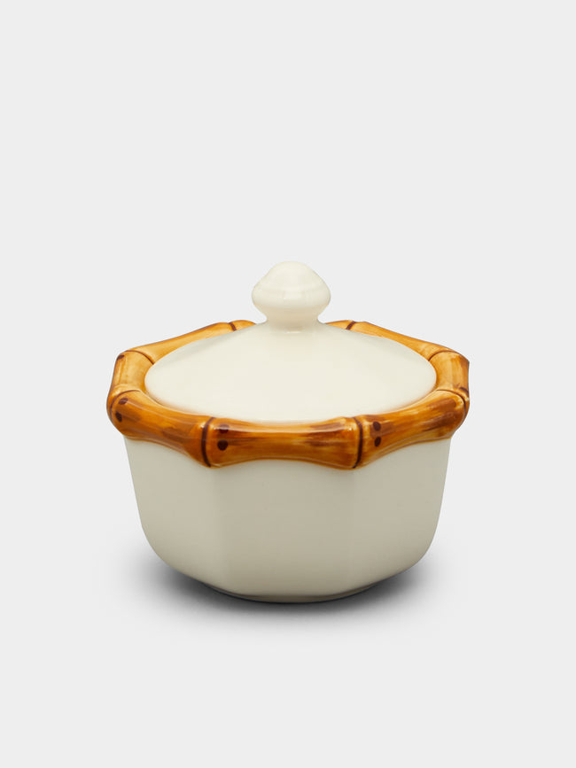 Este Ceramiche - Bamboo Hand-Painted Ceramic Sugar Bowl -  - ABASK - 