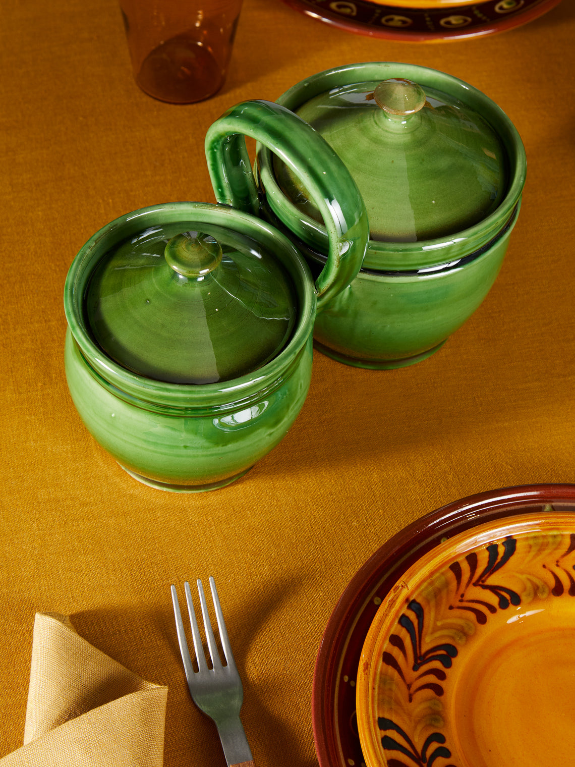 Poterie de Cliousclat - Slipware Condiment Server -  - ABASK