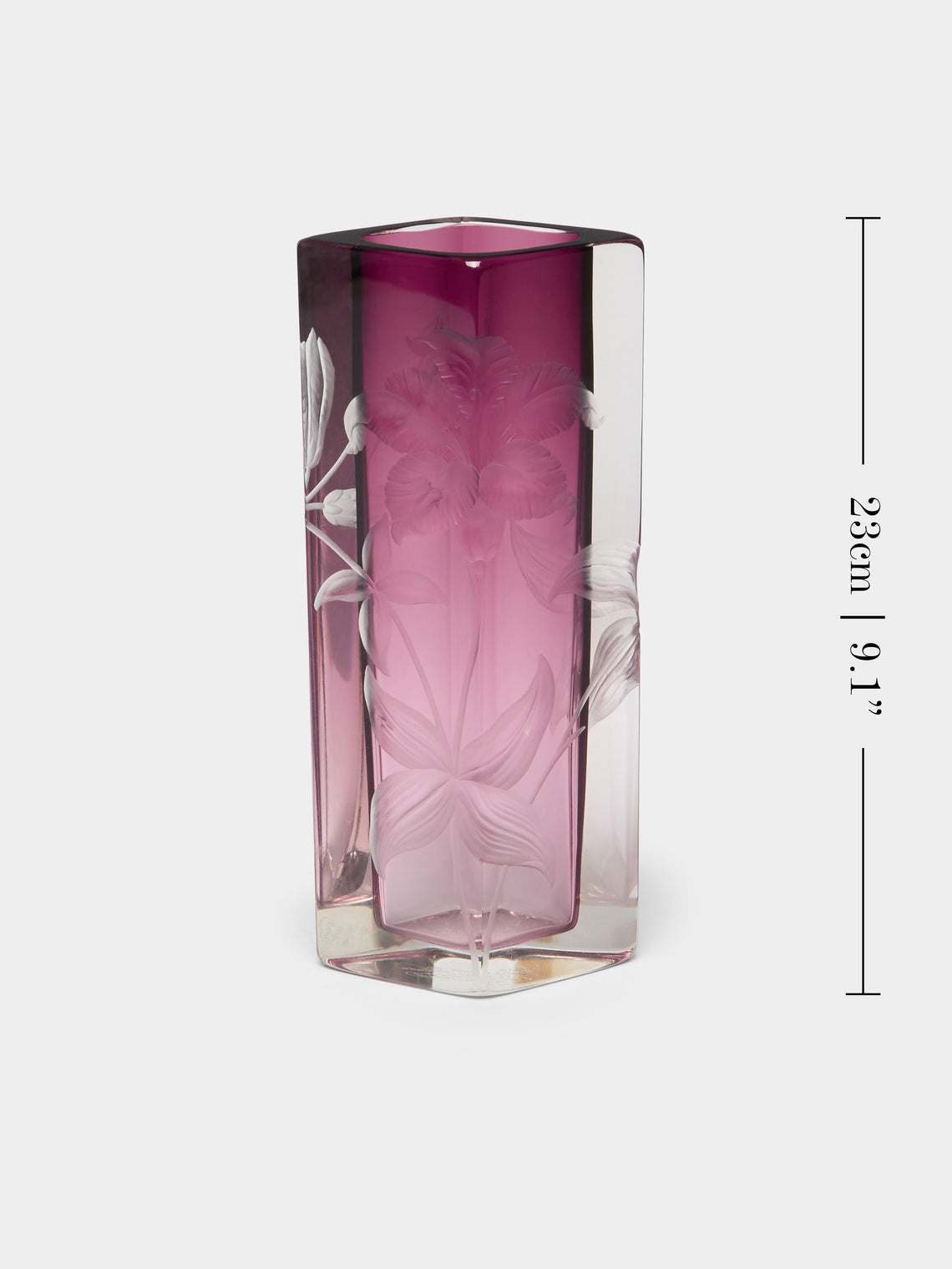Antique and Vintage - 1900s Moser Hand-Engraved Cut Crystal Vase -  - ABASK