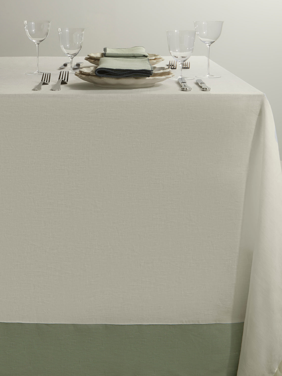 Borgo delle Tovaglie - Bauhaus Linen Rectangular Tablecloth - White - ABASK