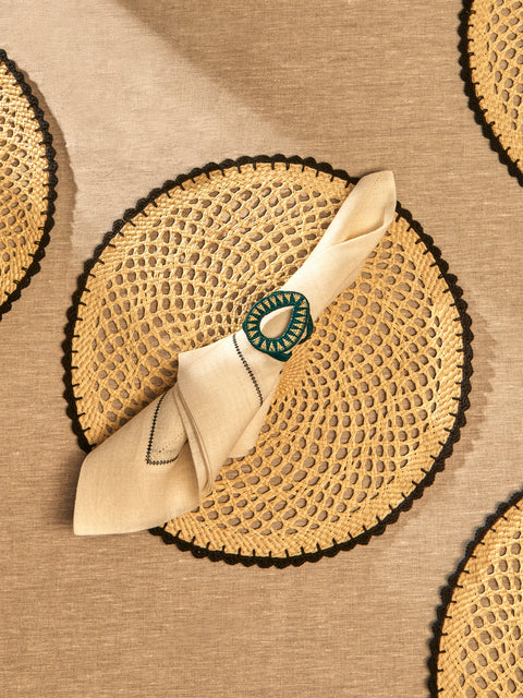 CasaLatina - Crochet Handwoven Werregue Palm Placements (Set of 4) - Tan - ABASK