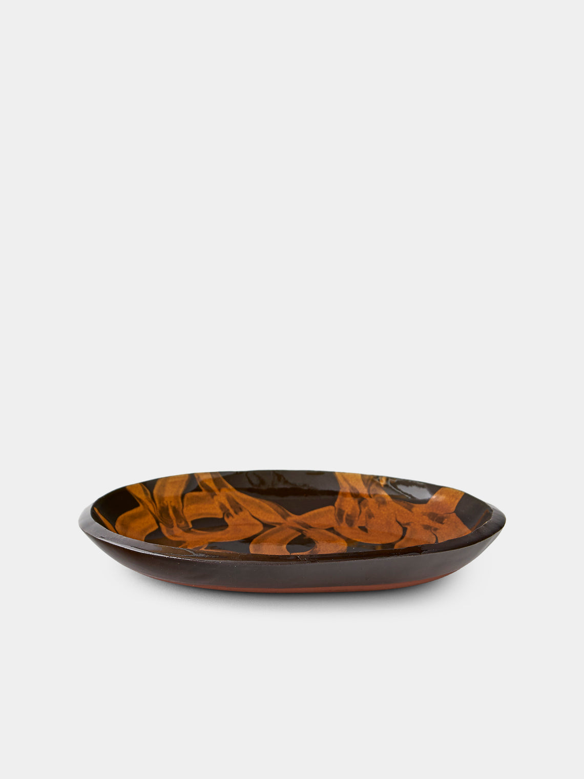 Aono Pottery - Slipware Oval Dish - Brown - ABASK