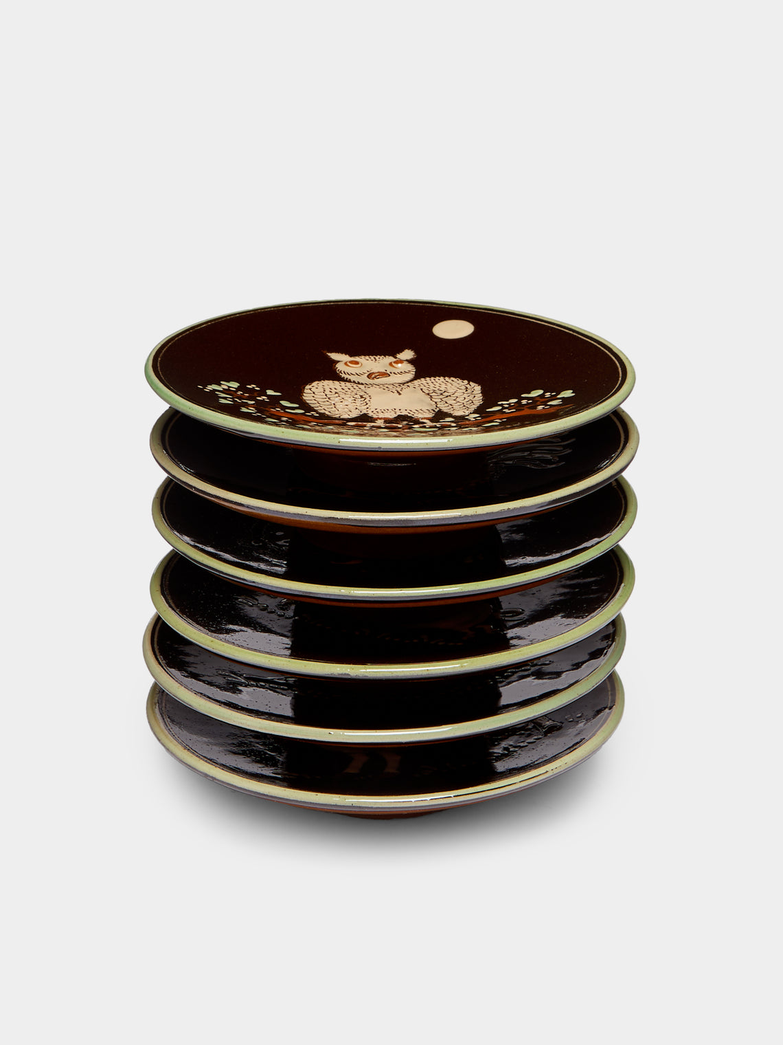 Poterie d’Évires - Animals Hand-Painted Ceramic Dessert Plates (Set of 6) -  - ABASK