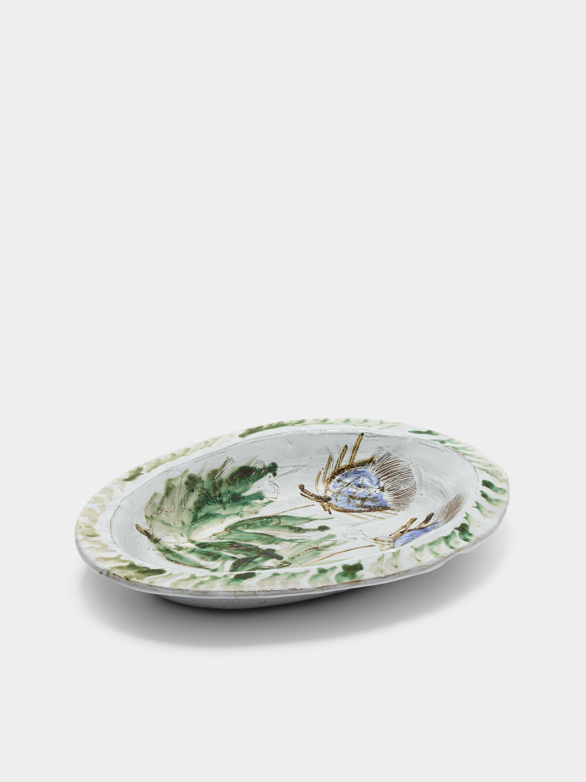 Antique and Vintage - 1950s Albert Thiry Ceramic Platter - White - ABASK