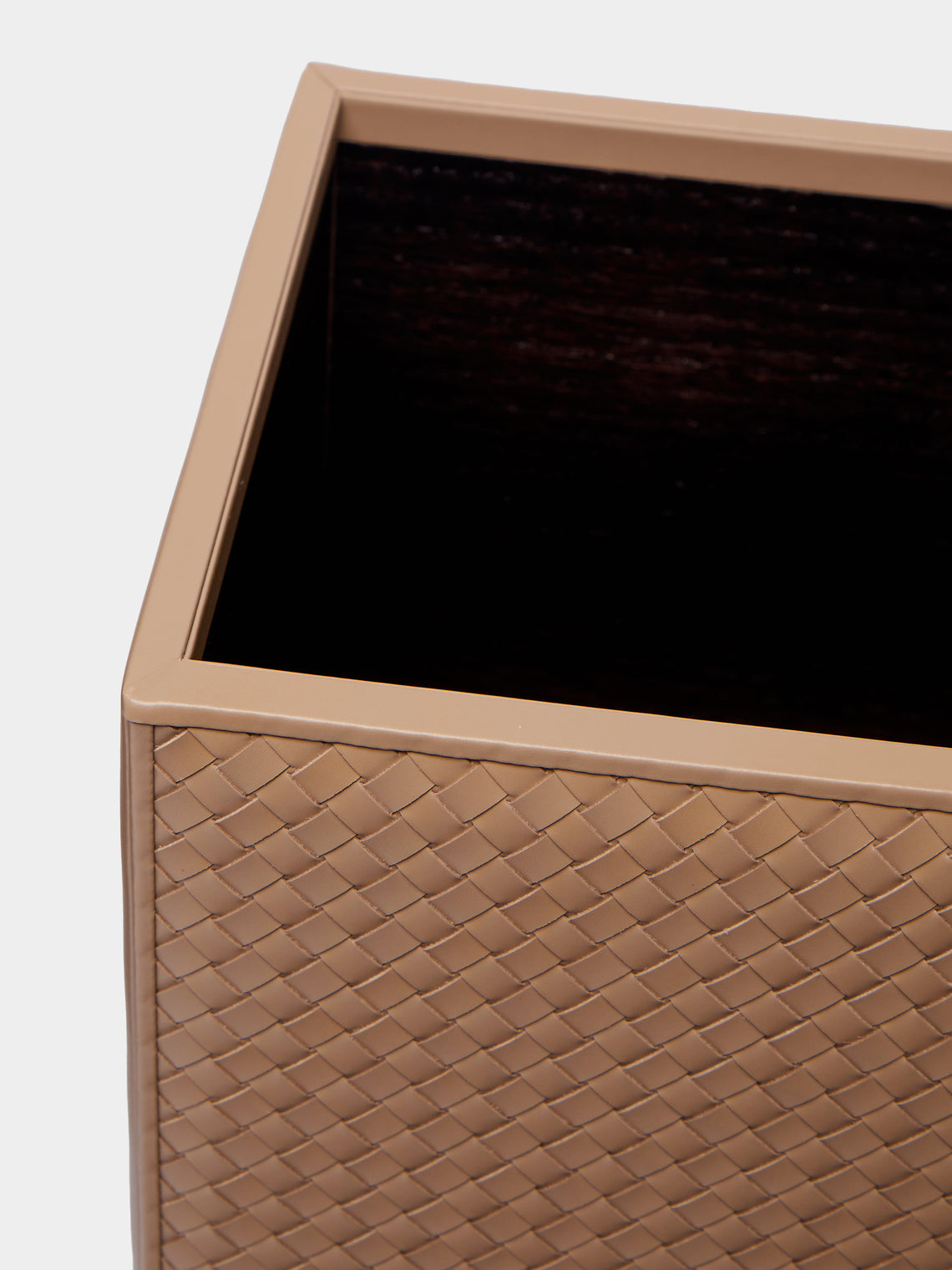 Riviere - Woven Leather Bin - Tan - ABASK
