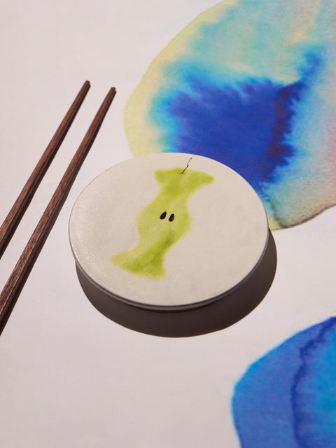 Yon Ho Kyung - Apple Core Buncheong Small Plate - White - ABASK