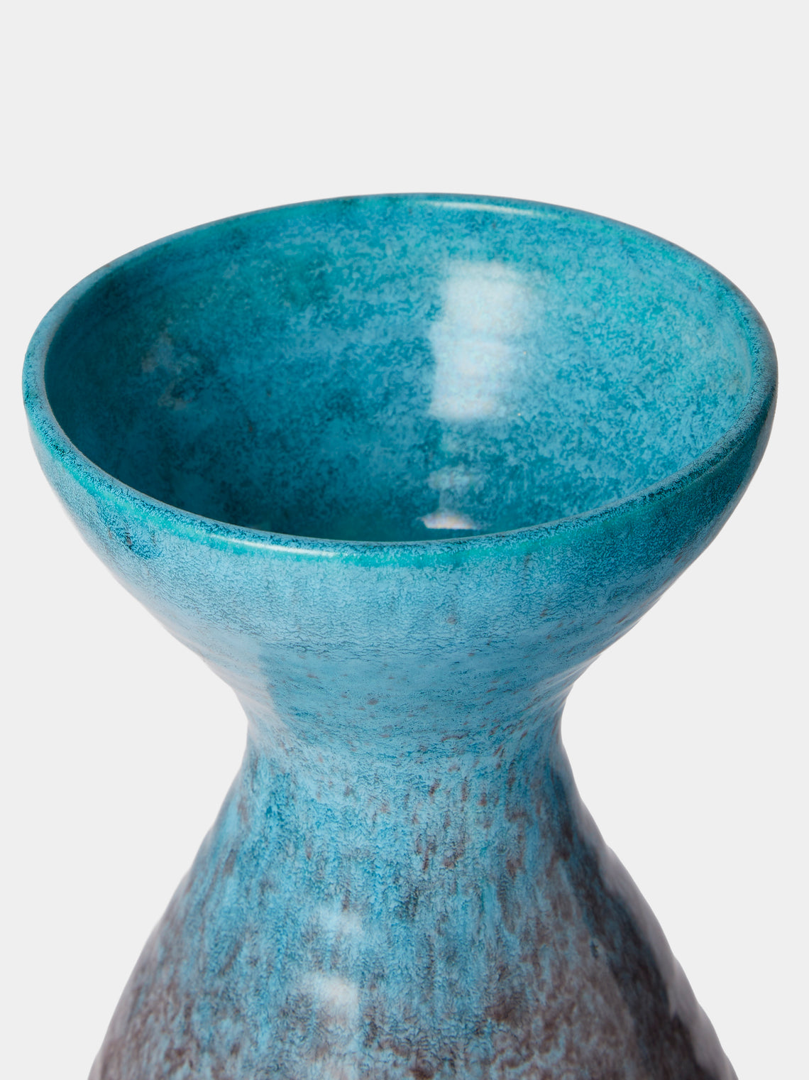 Antique and Vintage - 1950s Accolay Ceramic Vase - Blue - ABASK
