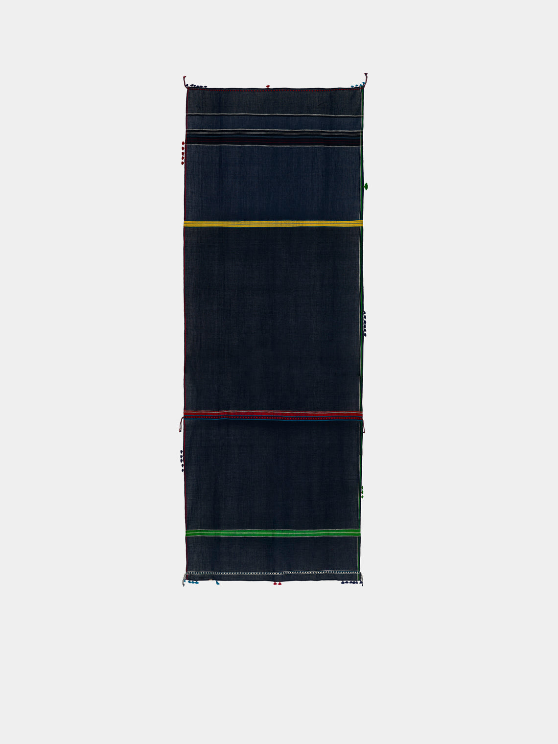 Injiri - Amber 123 Hand-Loomed Cotton Scarf - Navy - ABASK - 
