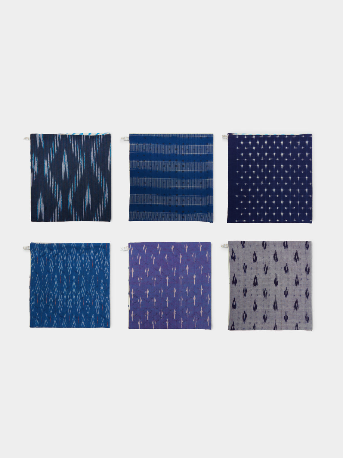Gregory Parkinson - Nighttime Array Block-Printed Cotton Napkins (Set of 6) - Blue - ABASK