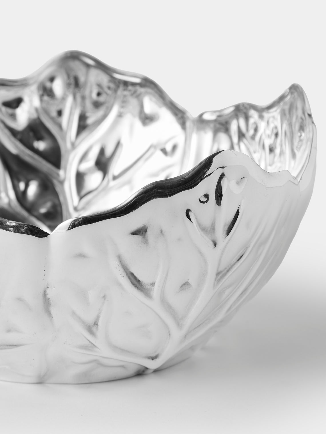 Antique and Vintage - 1970s Silver-Plated Cabbage Salad Bowl - Silver - ABASK