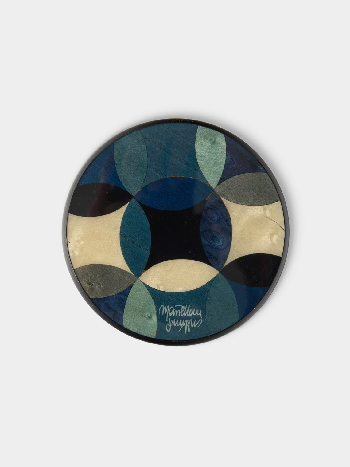 Mastellone Giuseppe - Wood Inlay Coasters (Set of 6) - Blue - ABASK