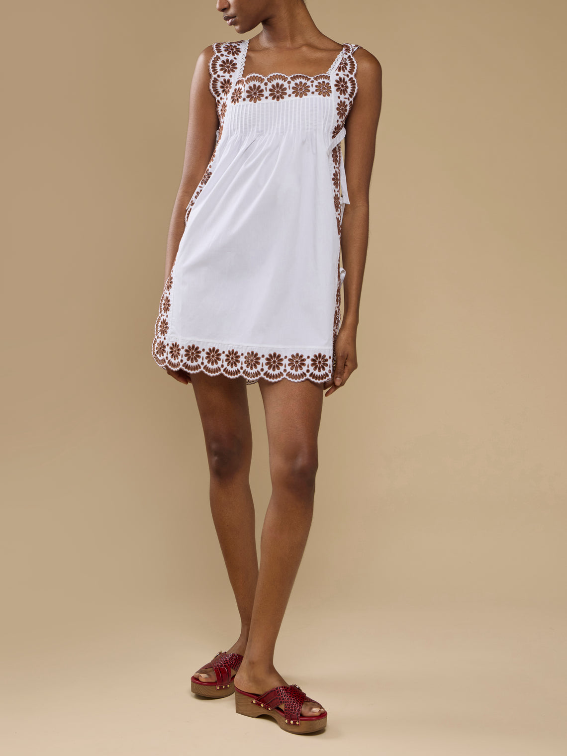 Loretta Caponi - Fiocchini Cotton Short Dress | Size: S - White - ABASK