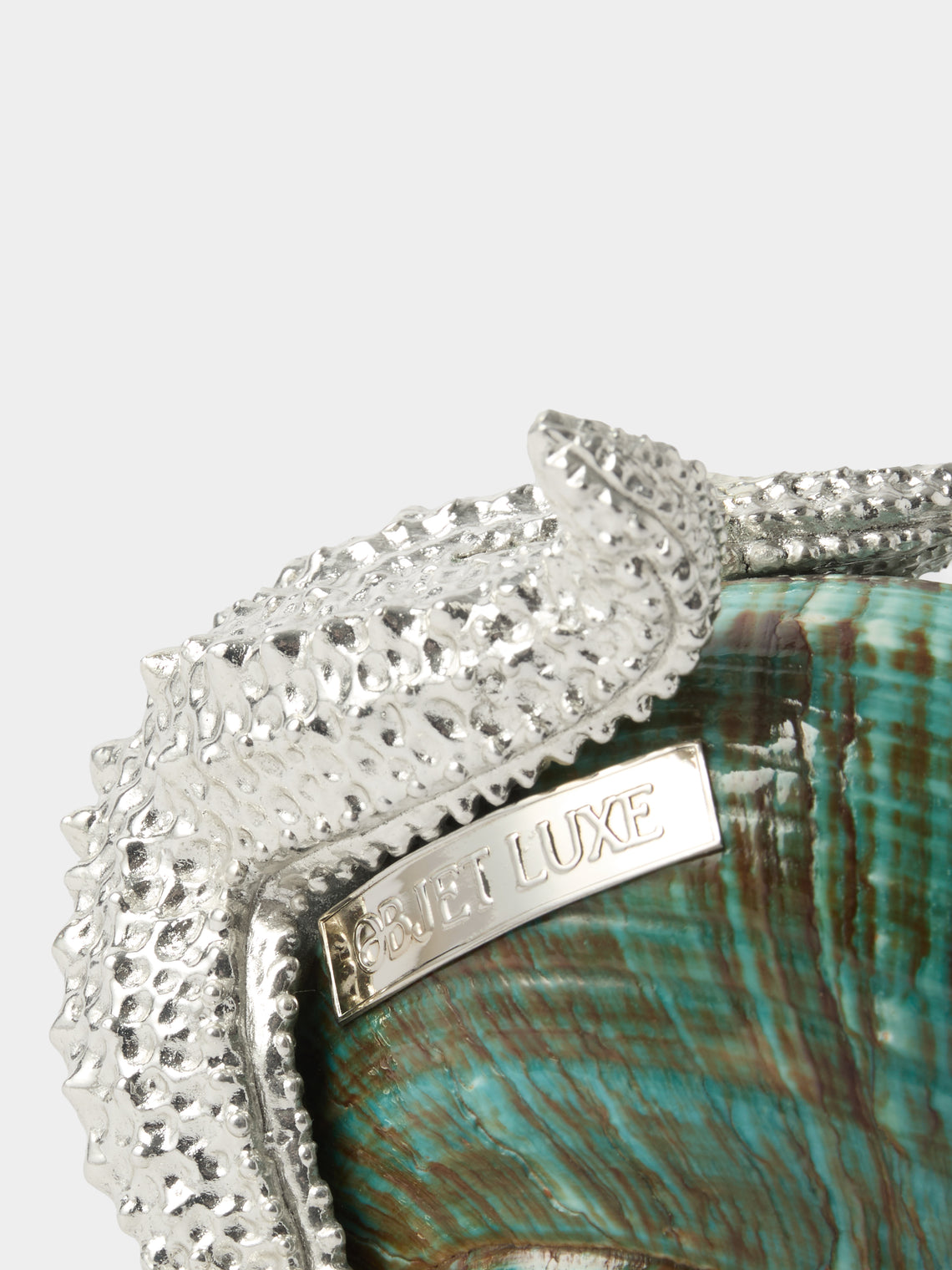 Objet Luxe - Starfish Silver-Plated Salt and Pepper Cellar with Mother-of-Pearl Spoon - Blue - ABASK
