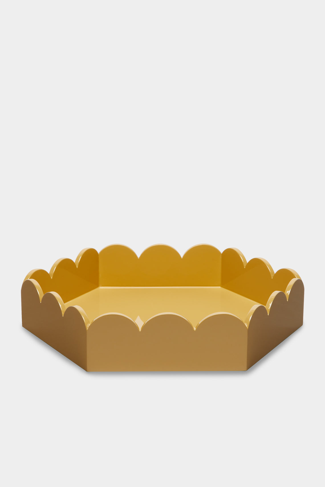 Scarlett And Sallis - Lacquered Wood Large Scalloped Tray -  - ABASK