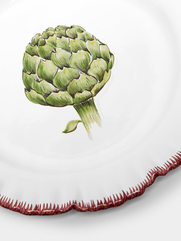 Atelier Soleil - Vegetable Garden Artichoke Hand-Painted Ceramic Side Plate -  - ABASK