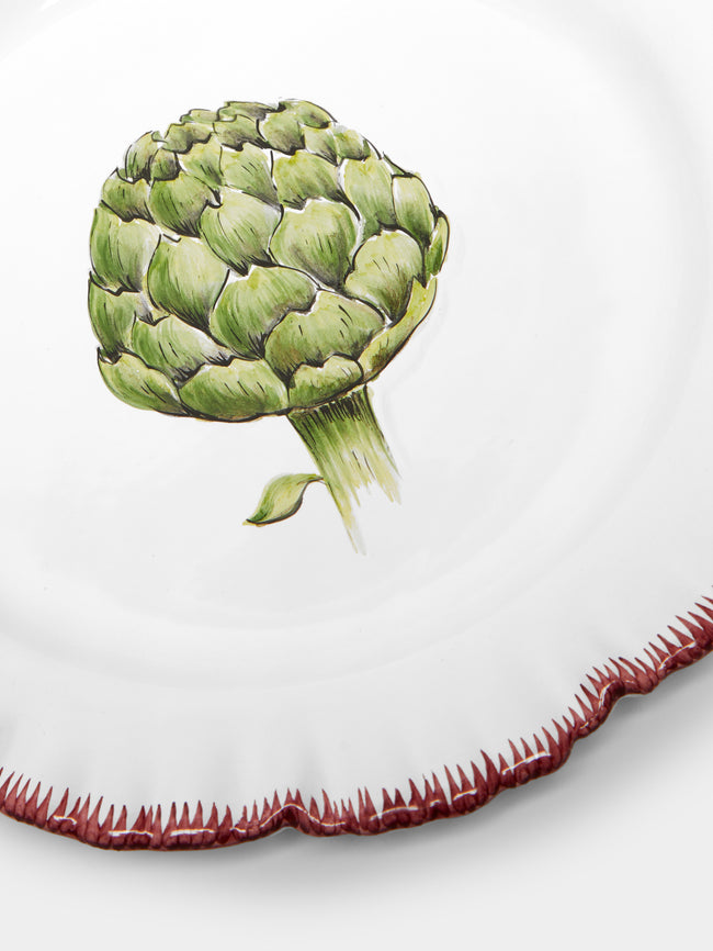 Atelier Soleil - Vegetable Garden Artichoke Hand-Painted Ceramic Side Plate -  - ABASK