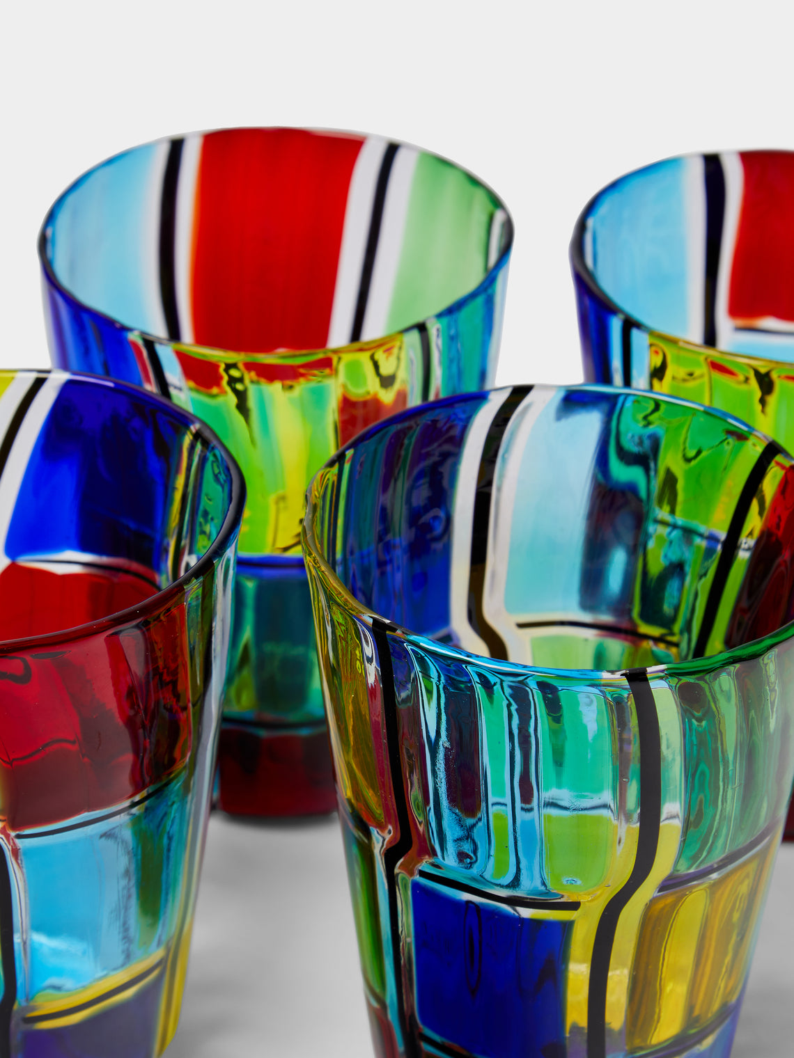 F&M Ballarin - Carnevale Hand-Blown Murano Glass Tumblers (Set of 6) -  - ABASK