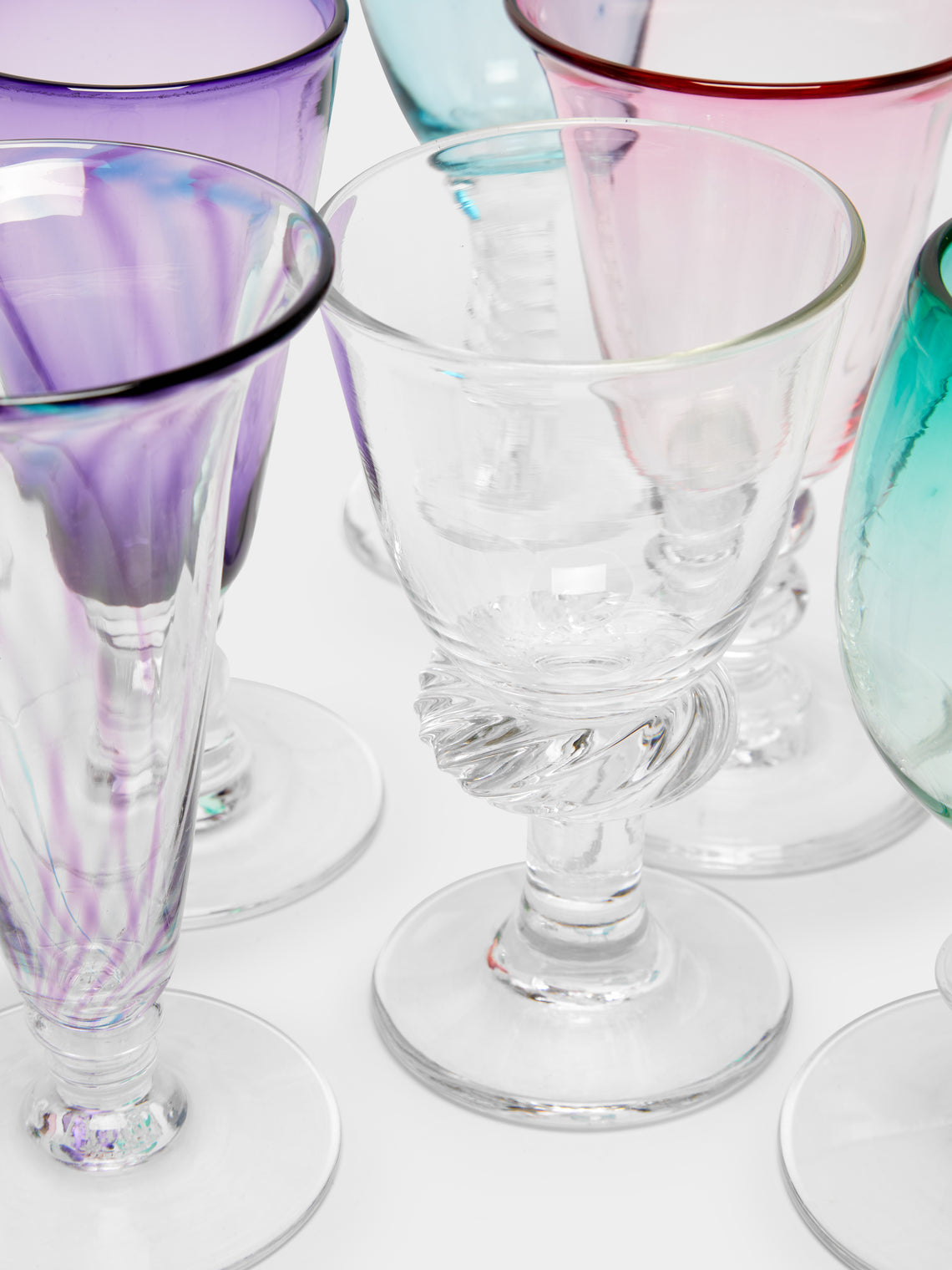 Antique and Vintage - 20th-Century Anthony Stern Hand-Blown Wine Glasses (Set of 10) -  - ABASK