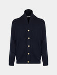Arch4 - Denver Baby Goat Cashmere Stretch-Knit Cardigan | Size: M - Navy - ABASK - 