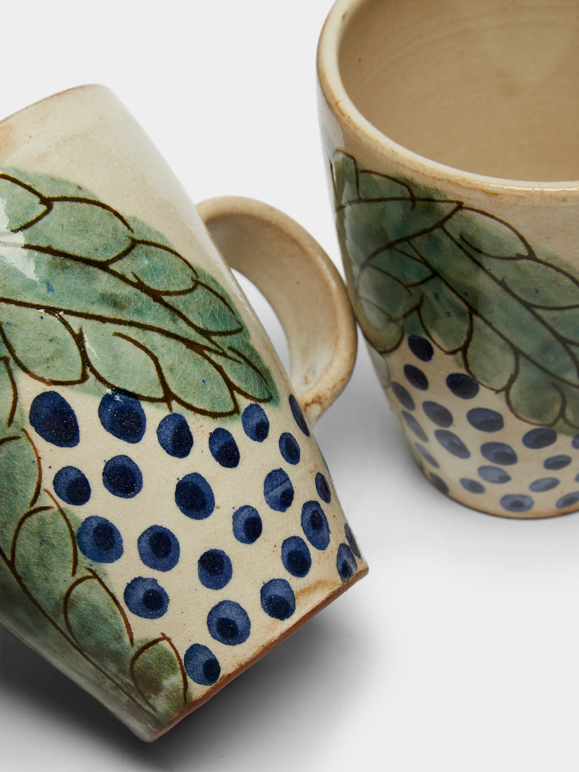 Anut Cairo - Leaves Hand-Painted Ceramic Mugs (Set of 4) -  - ABASK