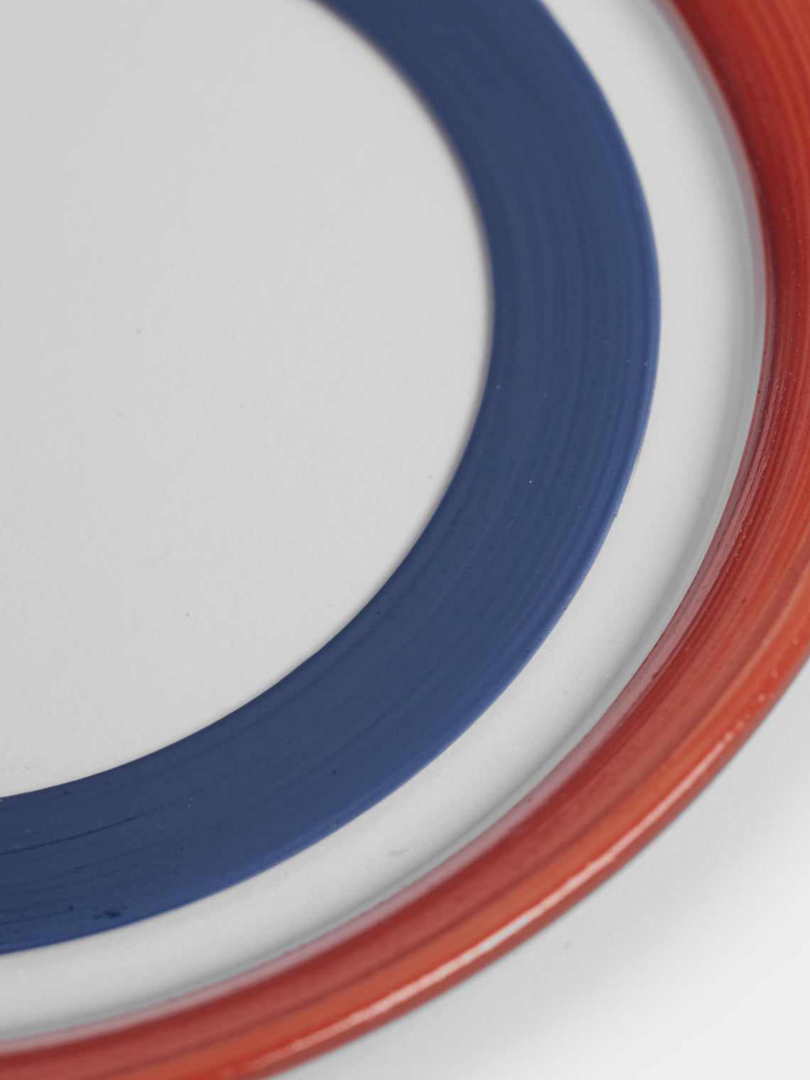 Los Vasos de Agua Clara - Stripe Hand-Painted Glass Bread Plates (Set of 6) -  - ABASK
