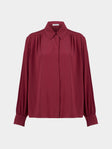 Ryan Roche - Silk Collared Blouse | Size: S - Red - ABASK - 