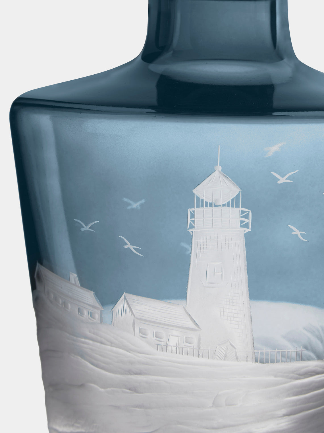 Artel - Golden Age of Yachting Hand-Engraved Crystal Decanter - Blue - ABASK