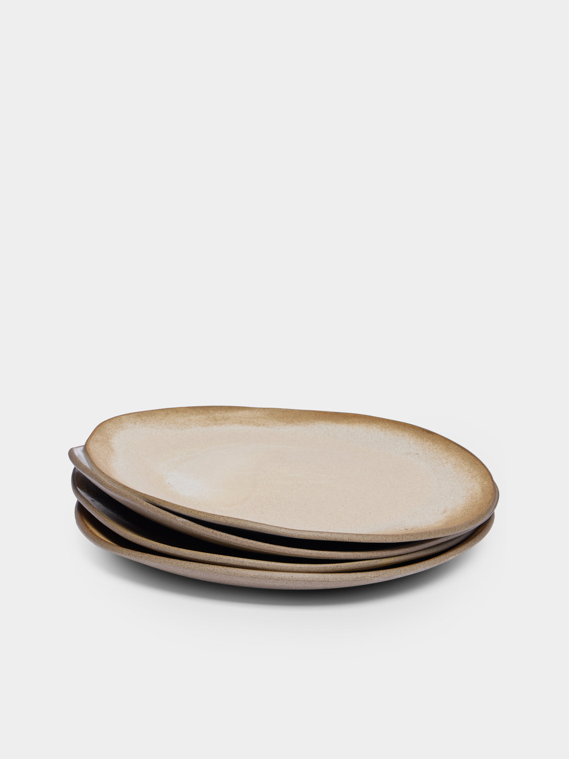 Hana Karim Studio - Hand-Built Ceramic Dinner Plates – 9in/23cm (Set of 4) - Cream - ABASK