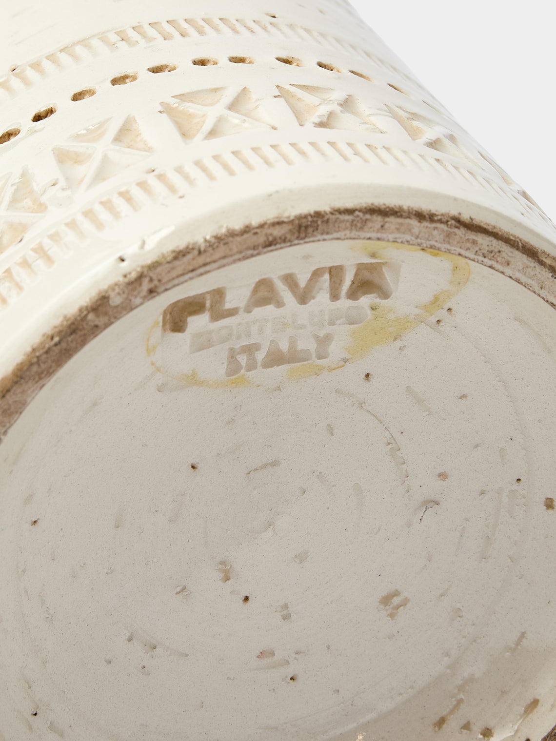 Antique and Vintage - 1970s Bitossi Ceramiche Pier 1 Ceramic Vase (6in/15.5cm) - White - ABASK
