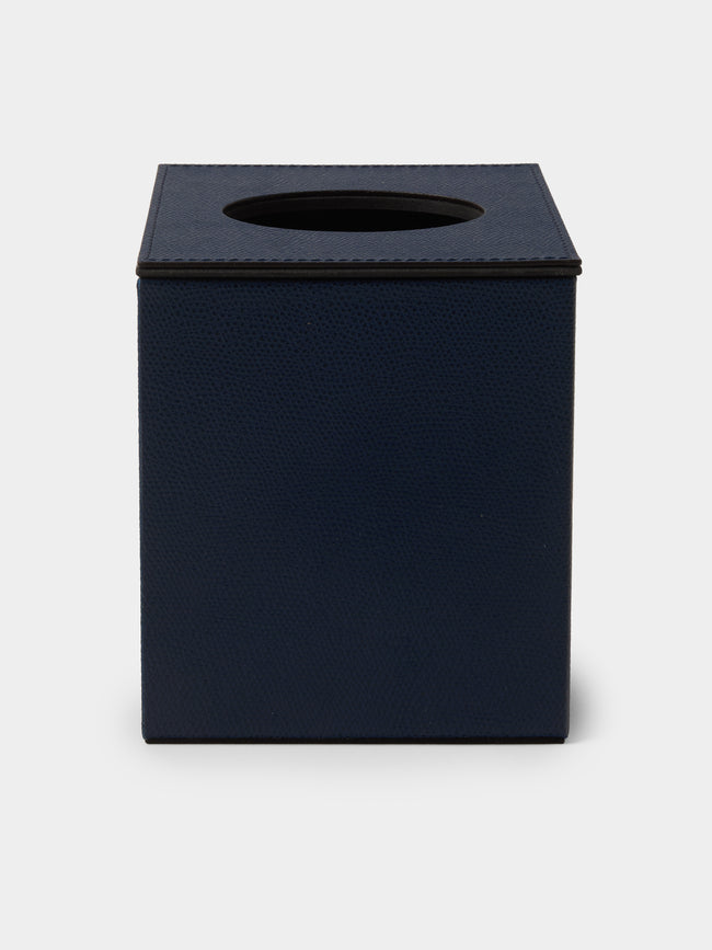 Pinetti - Leather Magnetic Tissue Box - Navy - ABASK - 