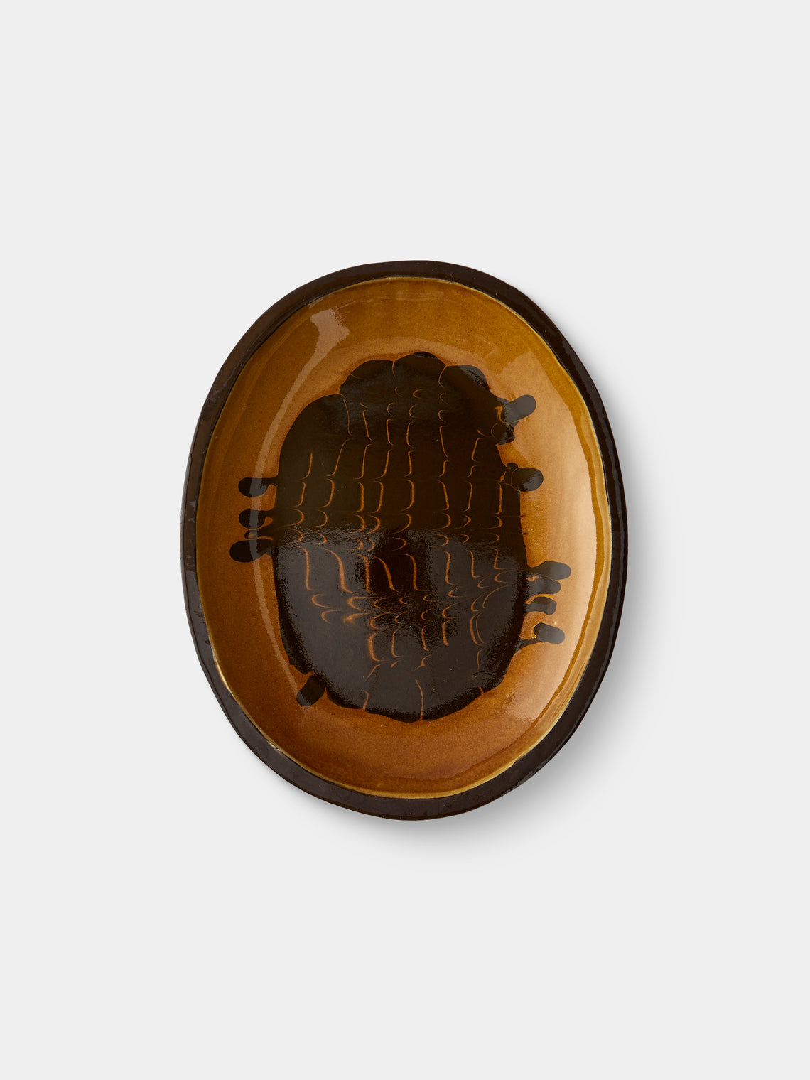 Aono Pottery - Slipware Oval Dish - Brown - ABASK - 